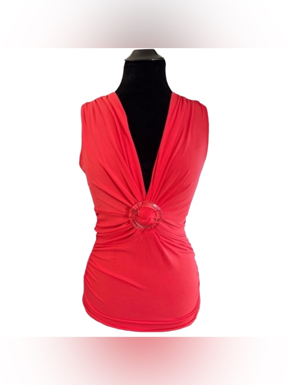 Y2K BISOU BISOU Stretch Deep Vneck Top